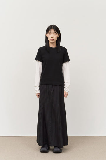 (W) Nut Maxi Striped Skirt